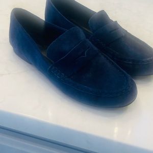 Fun blue soft leather loafers - barely worn.